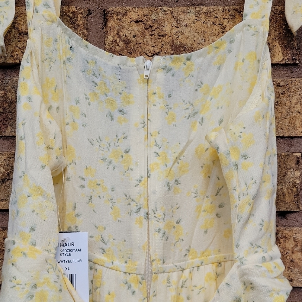 Trixxi Women's Maxi Yellow Floral Dress Size XL New with Tags - Picture 10 of 13